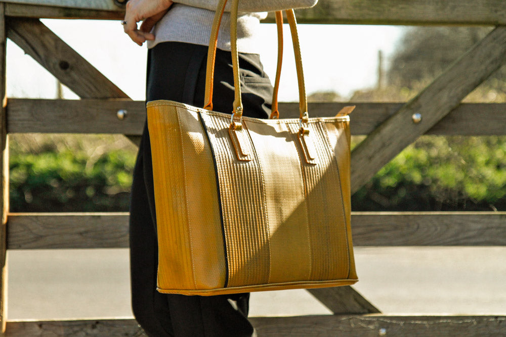 vegan leather tote bag