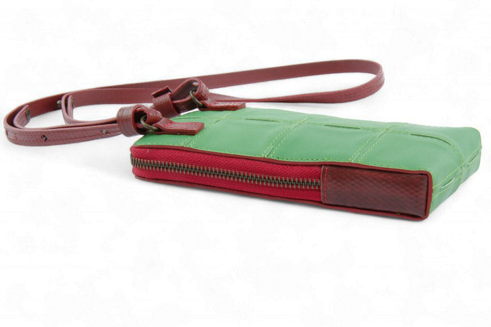 Sustainable leather phone bag by Elvis & Kresse