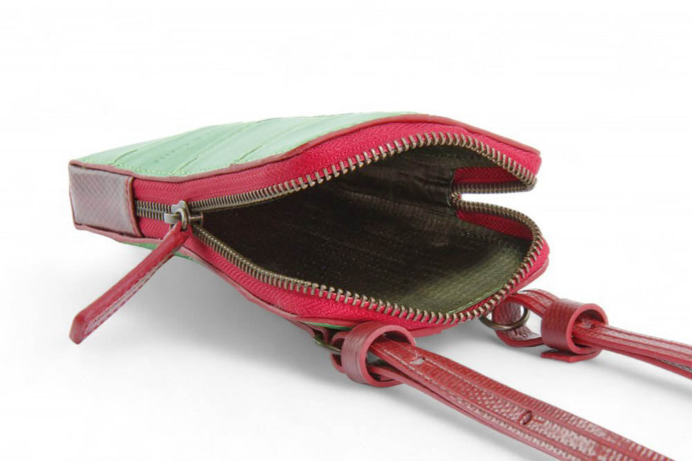 Sustainable leather phone bag by Elvis & Kresse