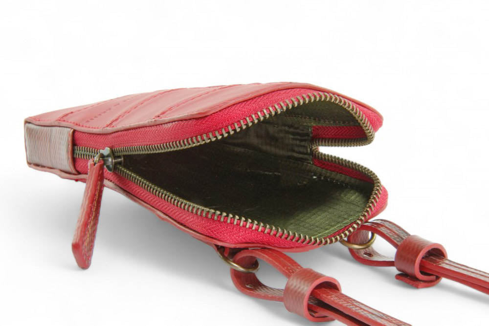 Sustainable leather phone bag by Elvis & Kresse