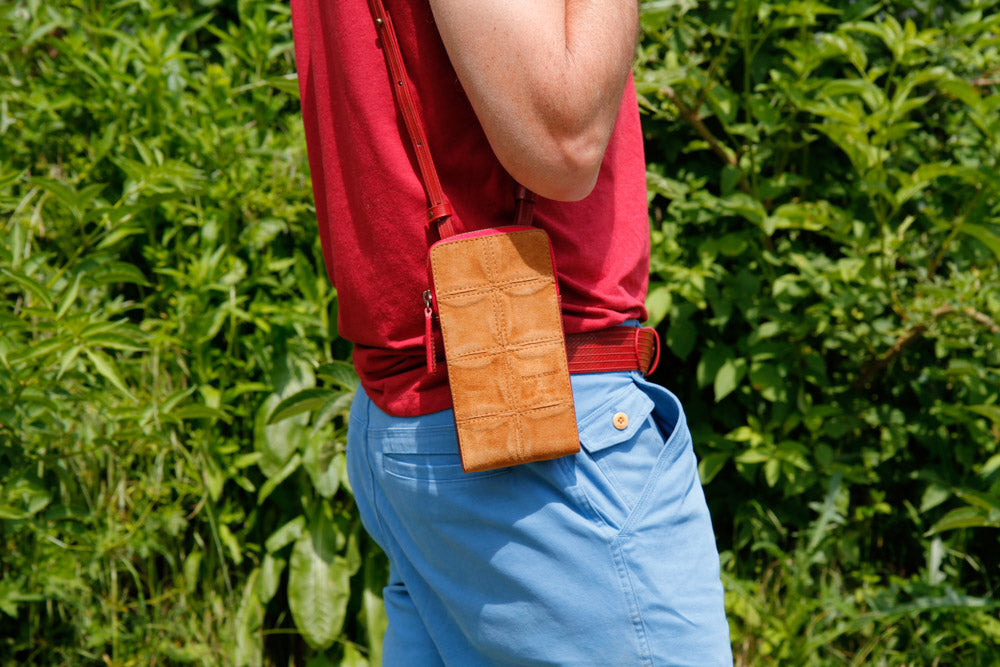 Leather phone pouch by Elvis & Kresse