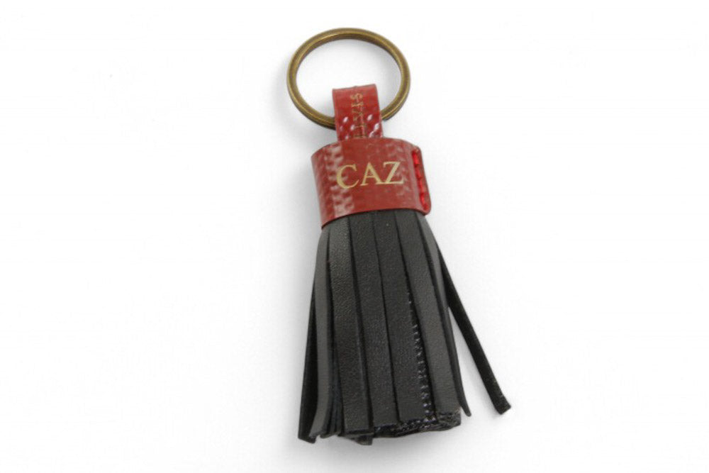 Leather tassel keyring