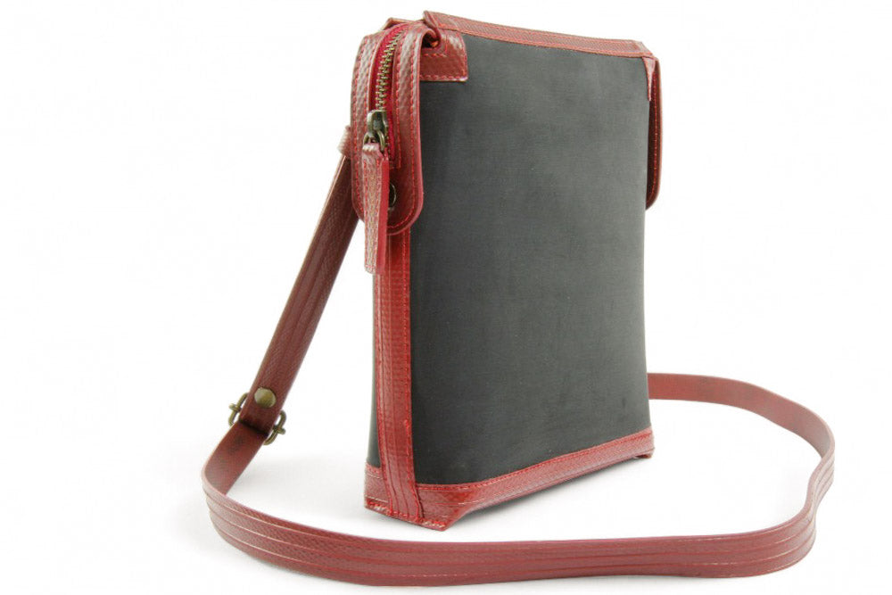 Vegan leather saddle bag