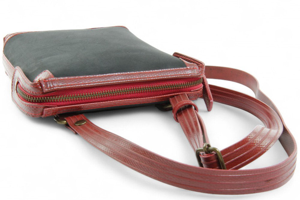 Vegan leather saddle bag