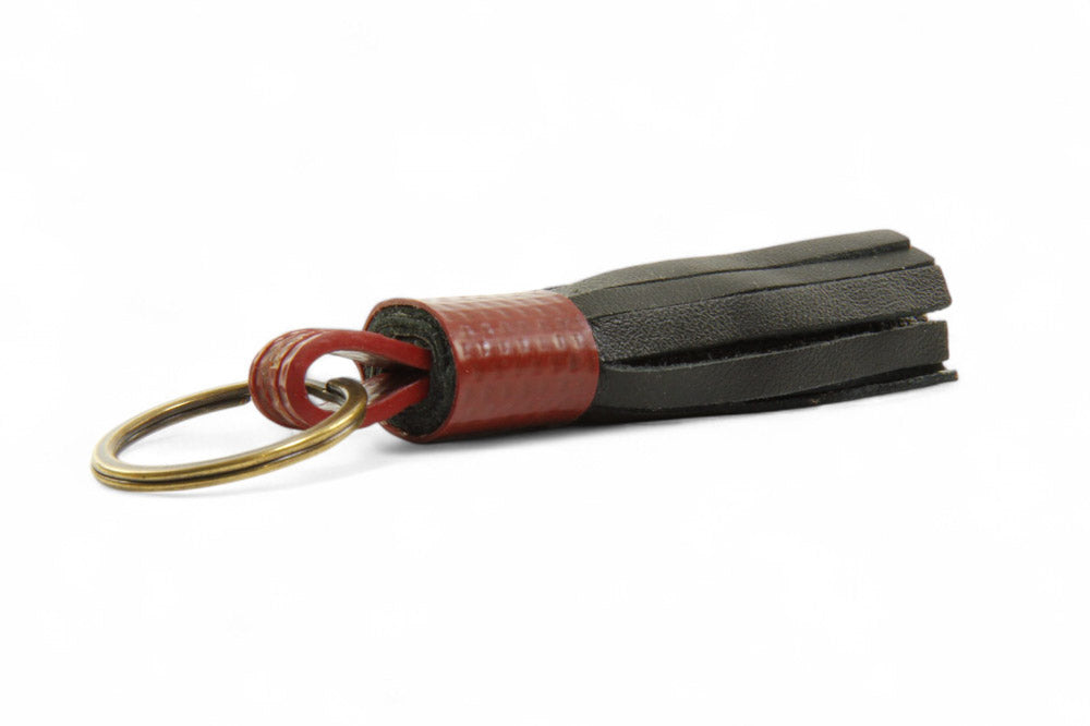 Leather tassel keyring