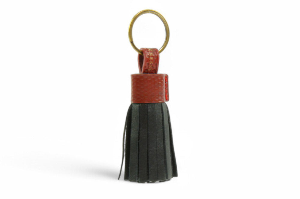 Leather tassel keyring