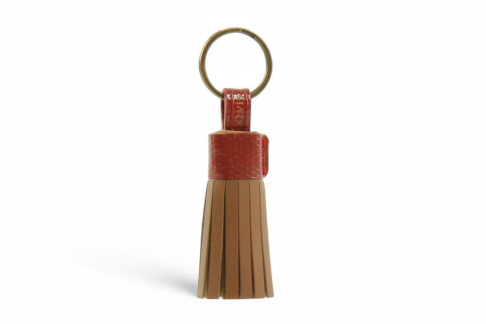 Leather tassel keyring