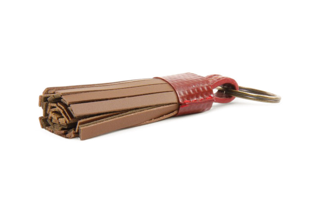 Leather tassel keyring