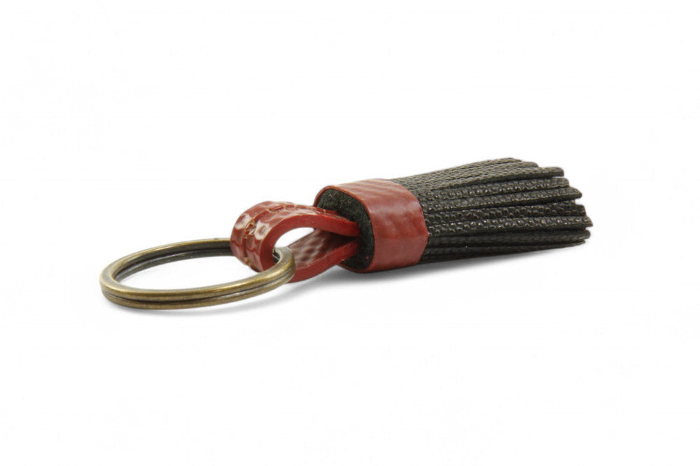 mini leather tassel keyring