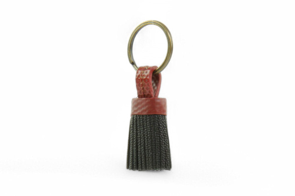 mini leather tassel keyring