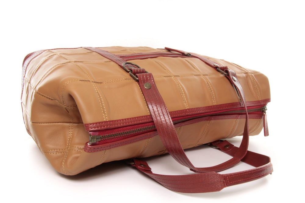 John Lewis Gladstone Leather Barrel Bag, Antique Tan